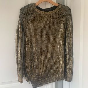 Gold and black sweater